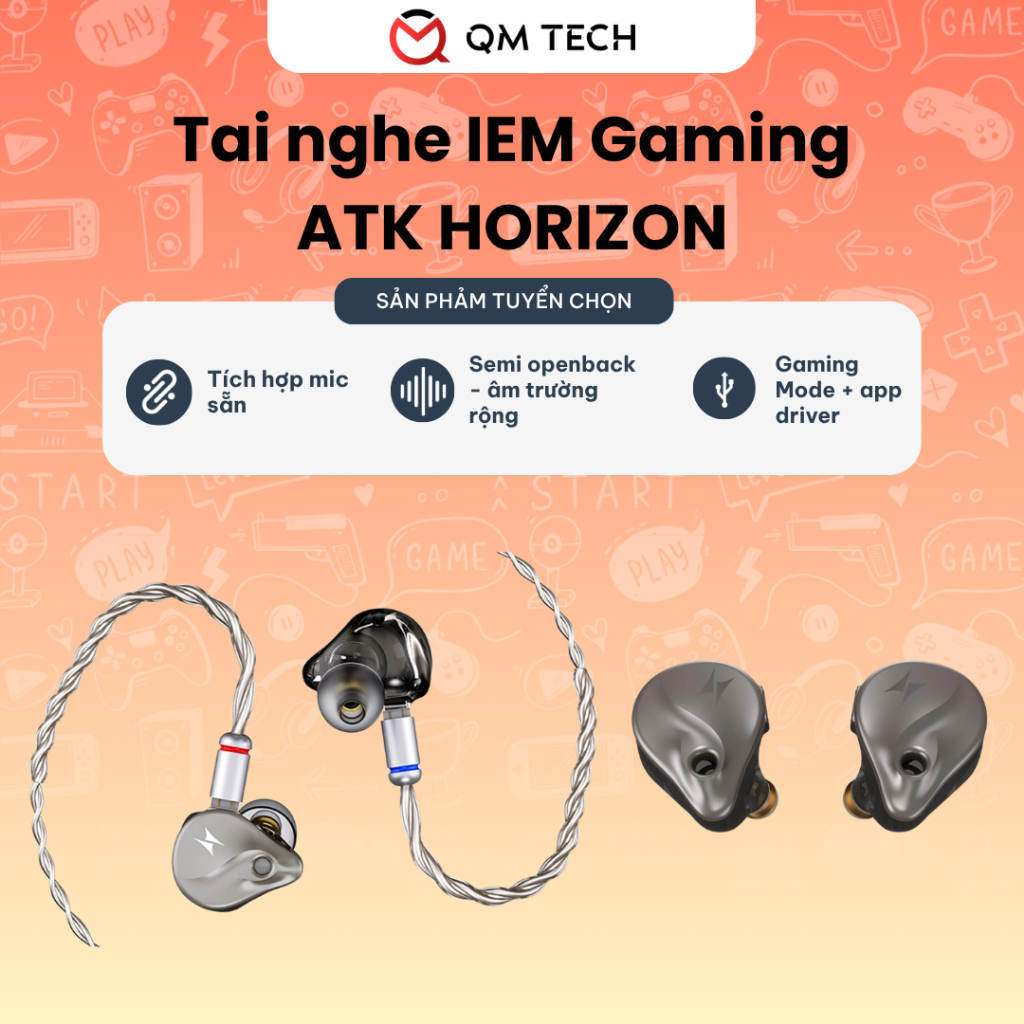 Tai nghe gaming IEM ATK Horizon có mic tích hợp | QMTECH STORE