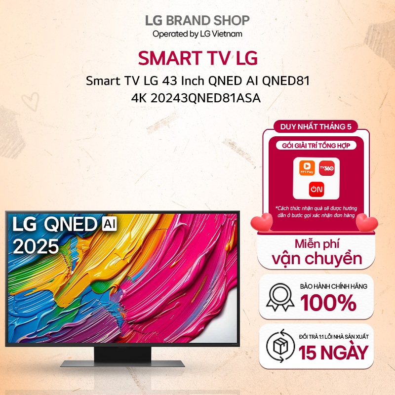 43QNED81ASA - Smart TV LG 43 Inch QNED AI QNED81 4K 2025
