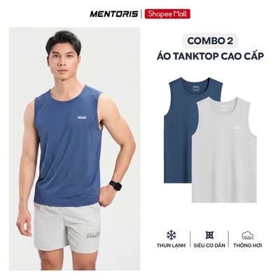 COMBO 2 Áo TankTop Nam MENTORIS, Áo Ba Lỗ Thun Lạnh Thoáng Khí,Dáng Gọn Người,Nhiều Màu Sắc CB2.MATT25S001