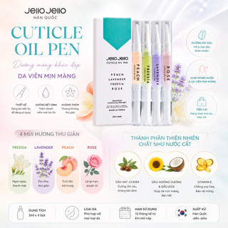 Dưỡng móng tay Jello Jello Hàn quốc - Cuticle Oil Pen 3ml | Với 6 loại dầu tự nhiên