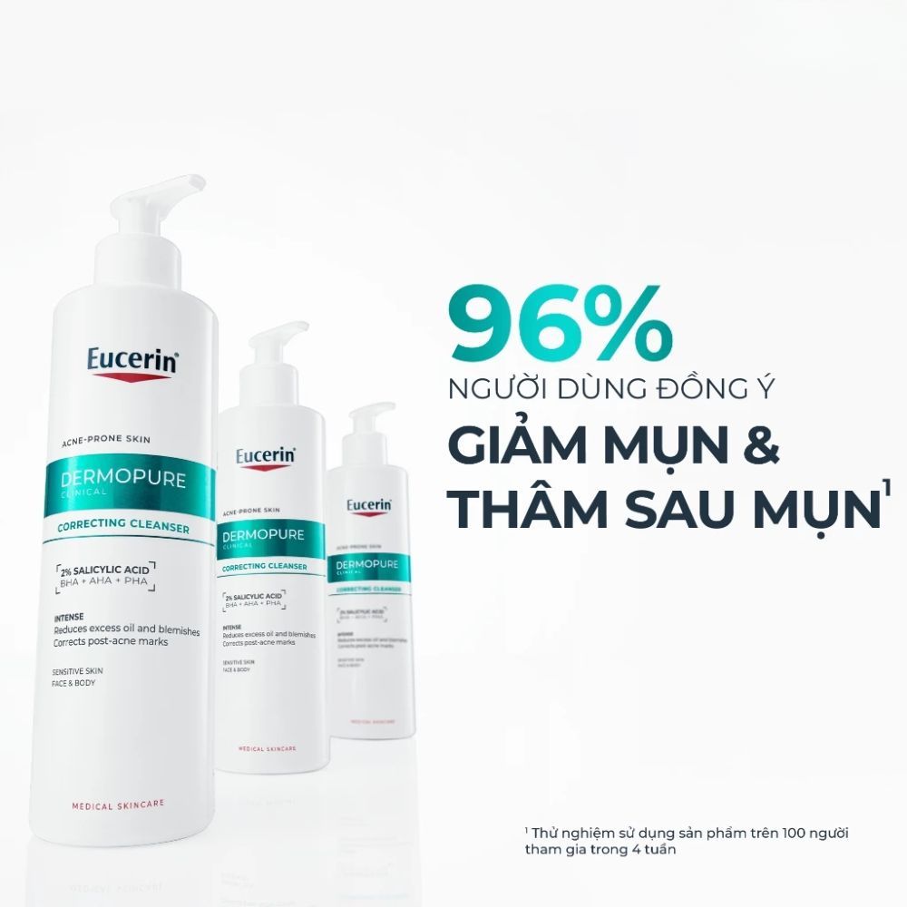 Ảnh 4 của Gel rửa mặt Eucerin DermoPure Clinical Correcting Gel To Foam giúp làm sạch  sâu, giảm mụn.