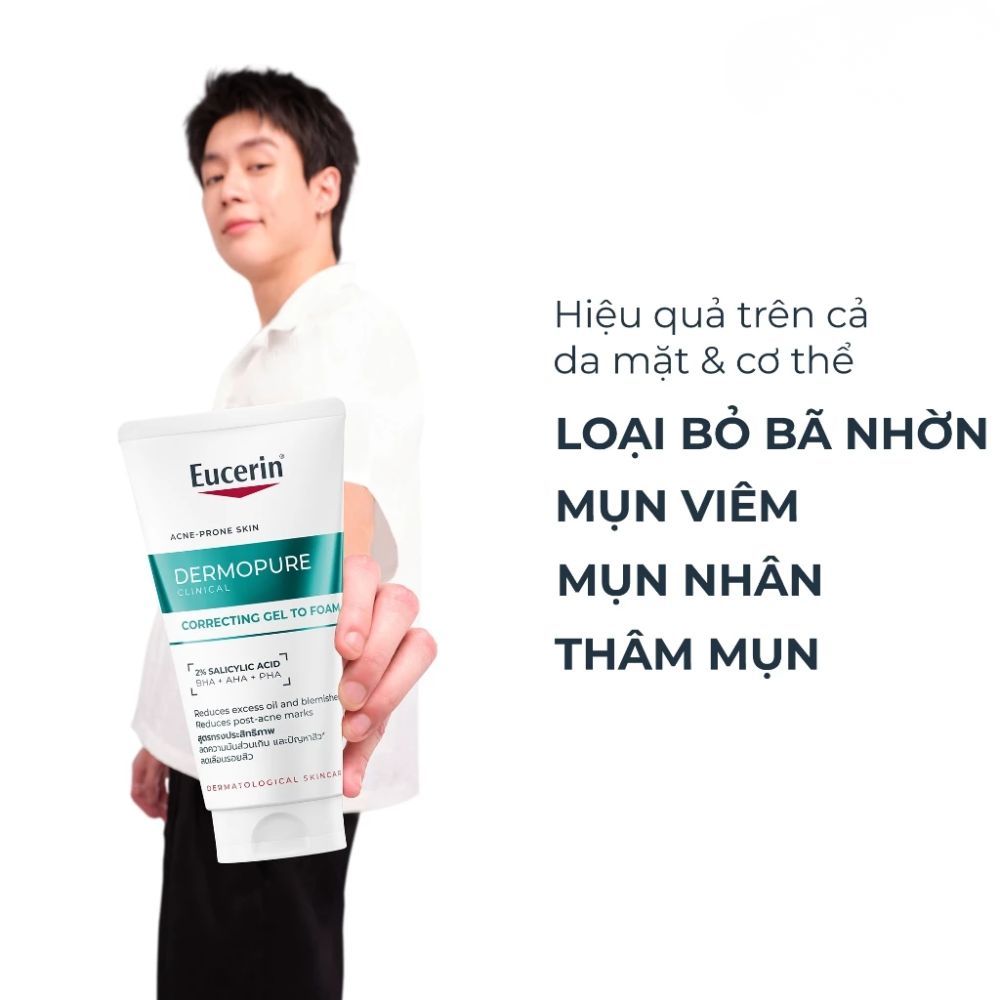 Ảnh 5 của Gel rửa mặt Eucerin DermoPure Clinical Correcting Gel To Foam giúp làm sạch  sâu, giảm mụn.