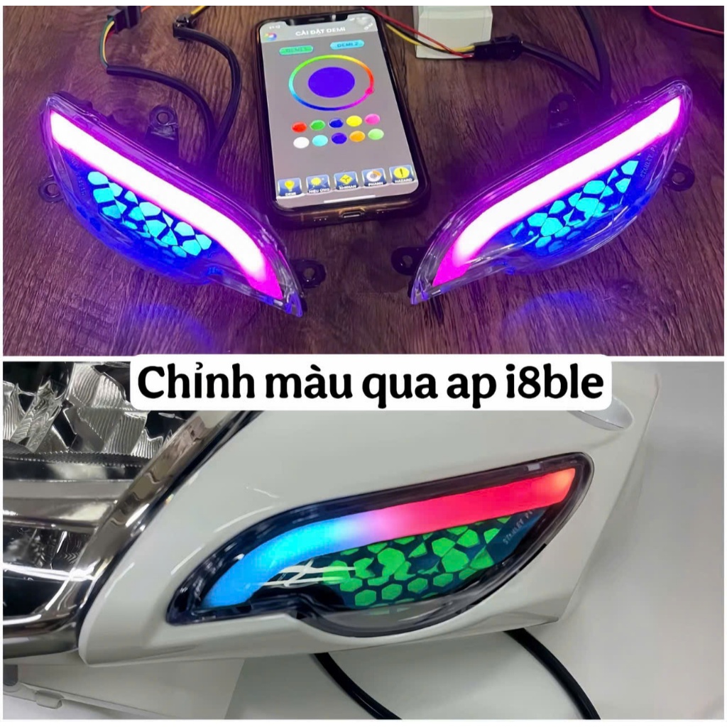 Bộ Led Xi Nhan AuDi i8 BLE Chỉnh Màu Theo Sở Thích Trên App / Lắp Các Dòng Wave 50/100/110 ( Bảo Hàn