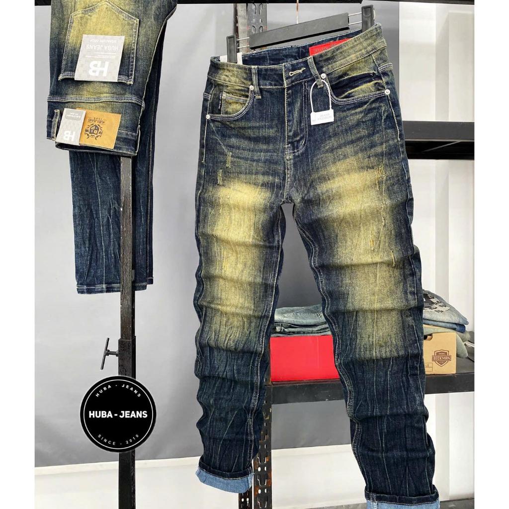 Quần jeans nam HUBA-JEANS (có BIGSIZE) wash cao cấp Menswear Pants Có Túi Denim quần purple