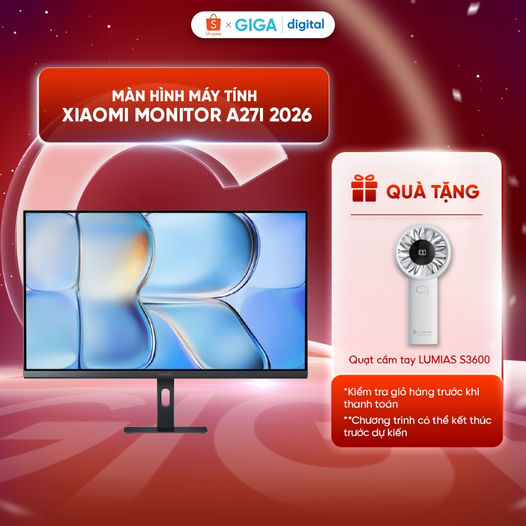 Màn hình máy tính Xiaomi Monitor A27i 2026 - IPS, FHD 1080p - Tần số quét cao 144Hz - sRGB 99% - Giả