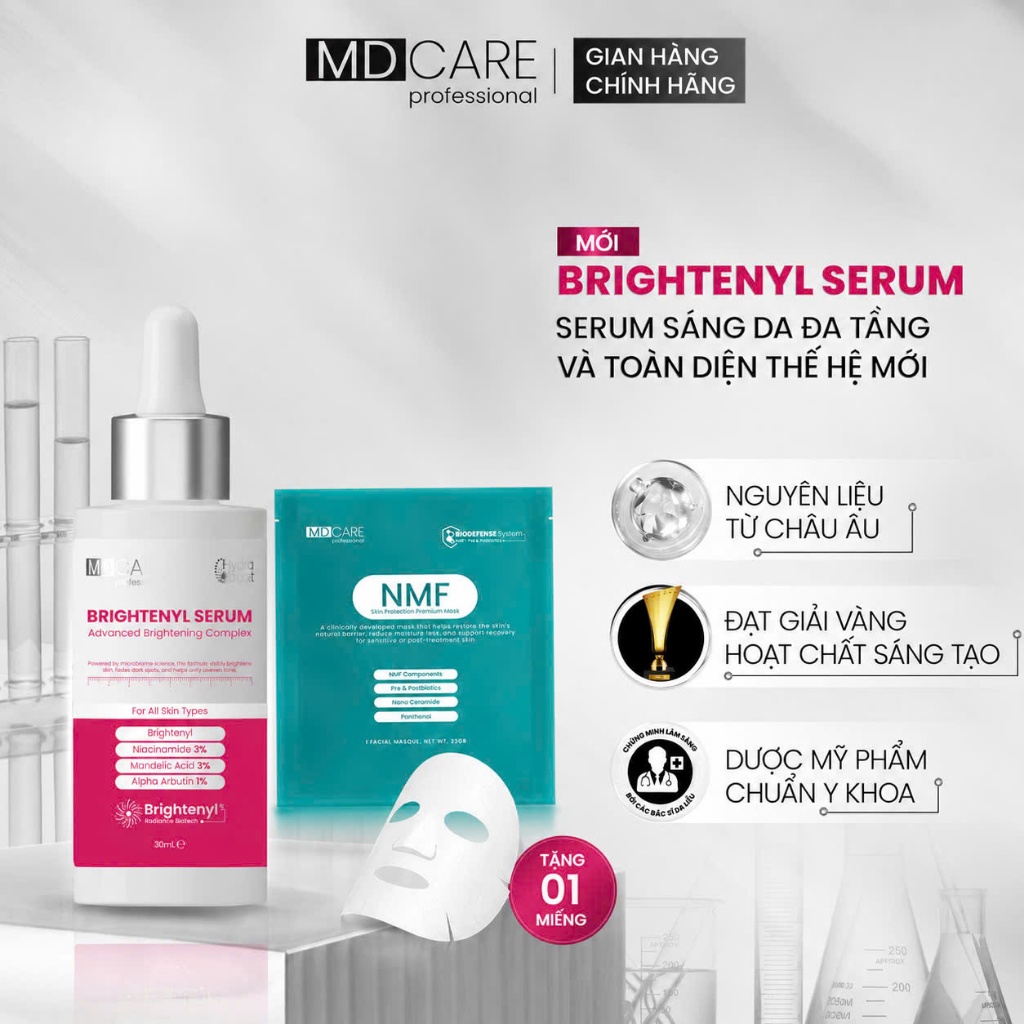 (Tặng 1 Mask NMF) Serum Sáng Da Đa Tầng Và Toàn Diện Thế Hệ Mới MD CARE Brightenyl Serum 30ml