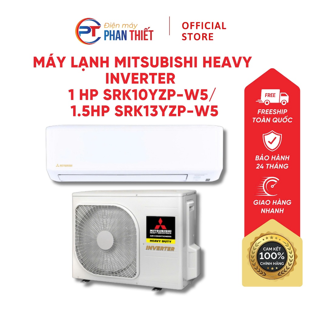 Máy lạnh Mitsubishi Heavy inverter 1HP SRK10YZP-W5 / 1.5 hp SRK13YZP-W5