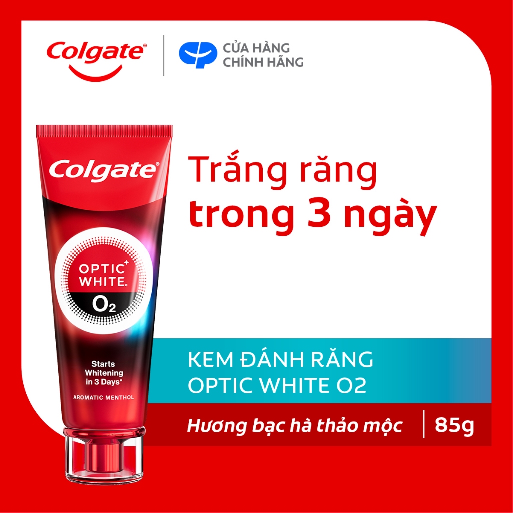 Kem Đánh Răng Colgate Optic White O2 Oxy Hoạt Tính trắng răng 3 ngày 85g
