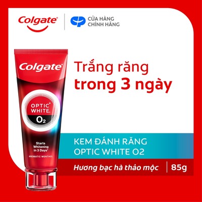 [HB Gift] Kem Đánh Răng Colgate Optic White O2 Oxy Hoạt Tính trắng răng 3 ngày 85g