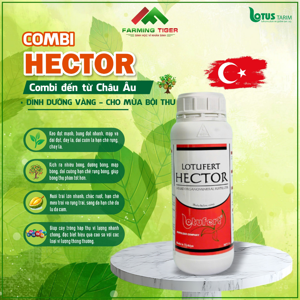 COMBI HECTOR - Phân bón lá hữu cơ tổng hợp - Nhập khẩu Thổ Nhĩ Kỳ (500ml/1L)