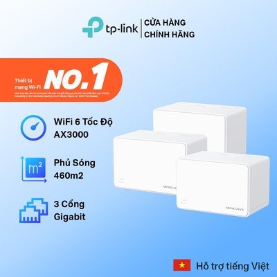 [Wi-Fi Mesh Thế Hệ 6] Hệ thống Mesh Mercusys Halo H80X – tốc độ AX3000, Phủ Sóng Toàn Bộ Nhà