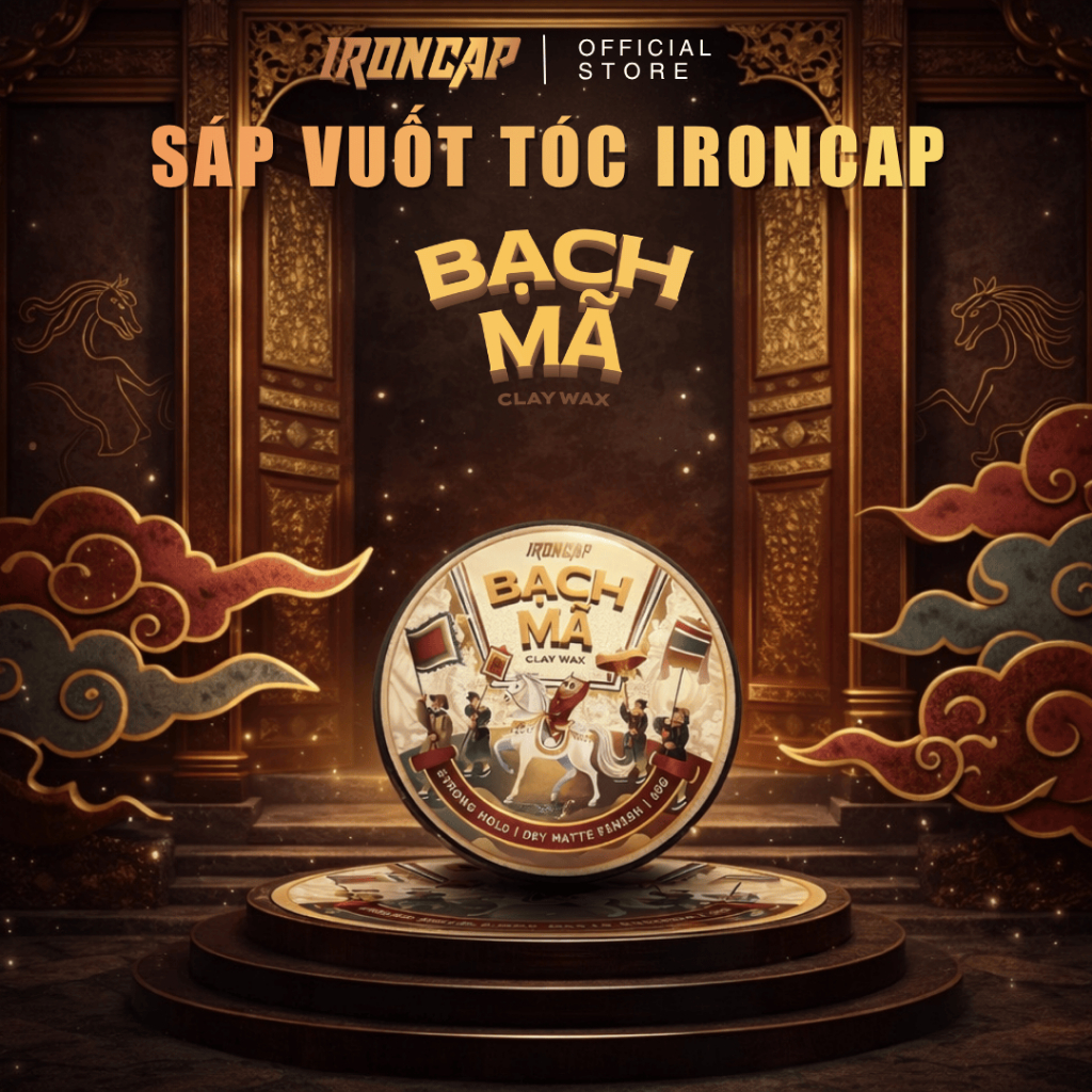 Sáp Vuốt Tóc Nam IRONCAP BẠCH MÃ - Sáp tạo kiểu tóc nam 2026 Claywax Ironcap