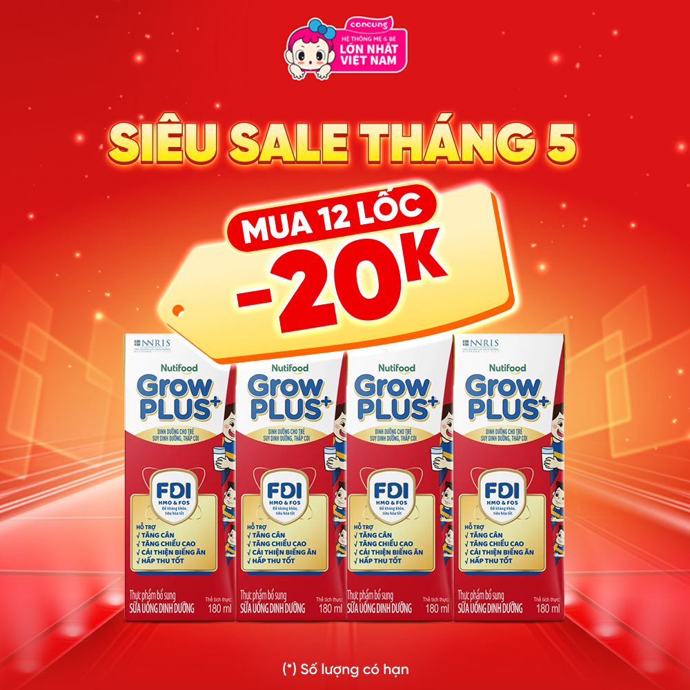 Sữa GrowPLUS+ Hộp 180ml (lốc 4 hộp)