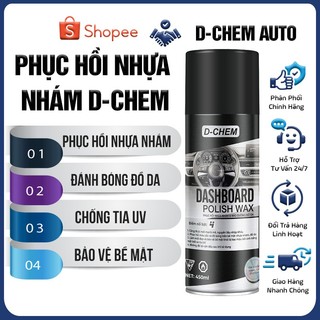 [Chai Lớn 450ml] Phục Hồi Nhựa Nhám D-Chem Chính Hãng Dưỡng & Đánh Bóng Nhựa Nhám Ô Tô Xe Máy