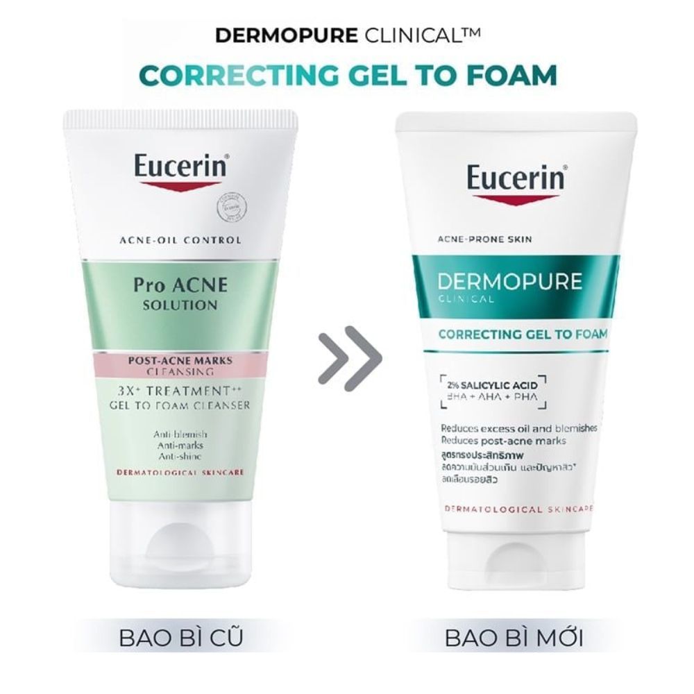 Ảnh 8 của Gel rửa mặt Eucerin DermoPure Clinical Correcting Gel To Foam giúp làm sạch  sâu, giảm mụn.