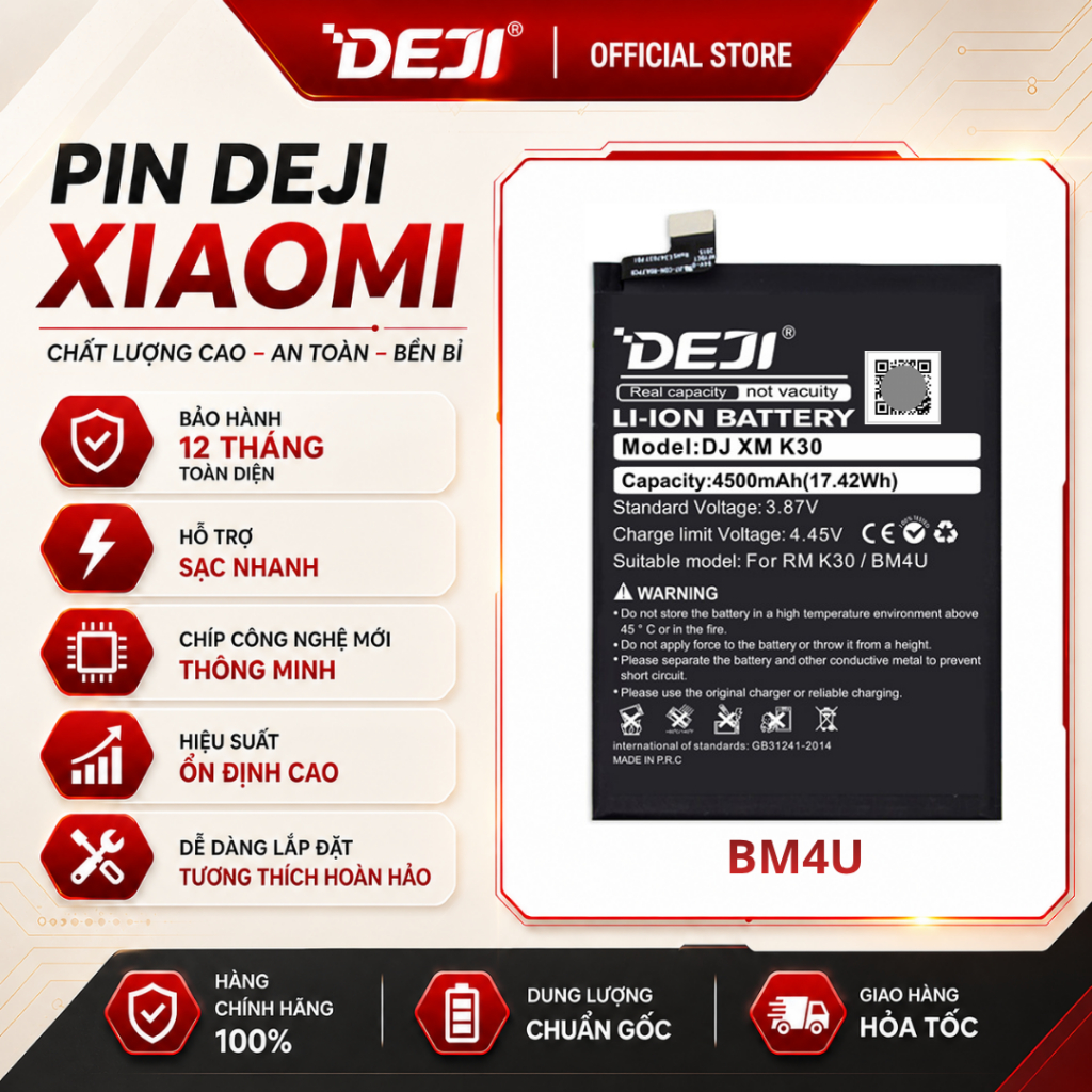 Linh Kiện Deji Xiaomi Redmi K30 Ultra / K30 Gaming (4500mAh) | BM4U