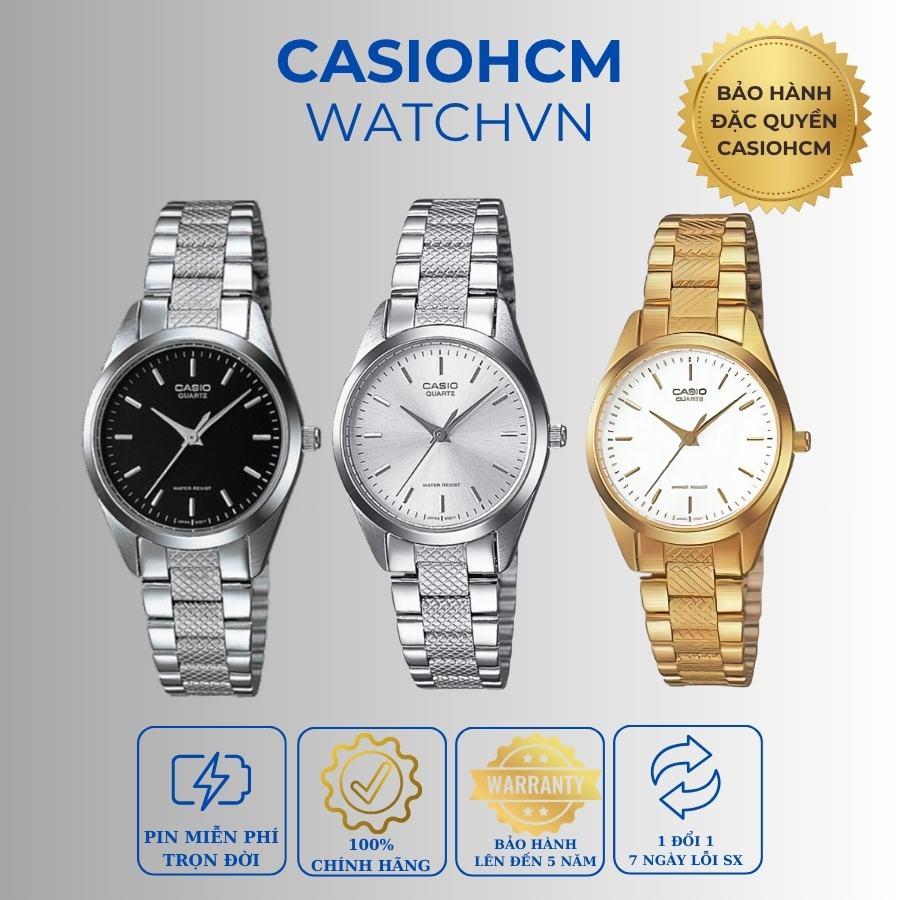 ĐỒNG HỒ NỮ CASIO LTP-1274D Size mặt 22mm Kính Khoáng Dây thép không ghỉ - Pin miễn phí BH 12 tháng