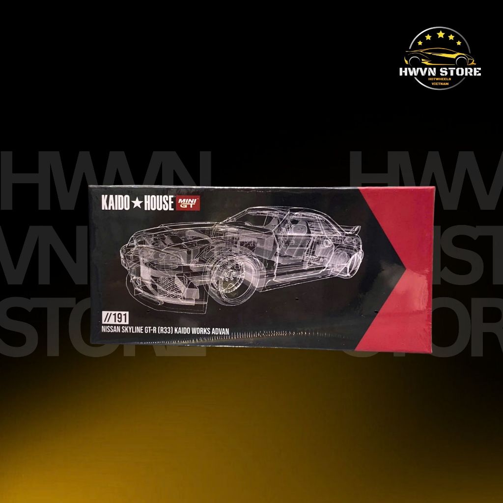 Xe mô hình Kaido House KHMG191 Nissan Skyline GT-R(R33) Kaido Works Advan màu đen/ đỏ