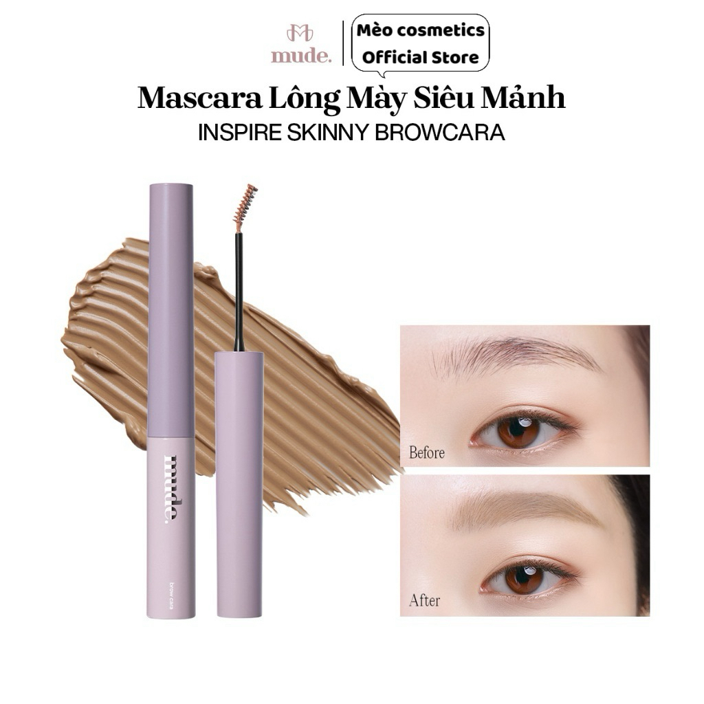 [CHÍNH HÃNG TEM PHỤ] Mascara Lông Mày Siêu Mảnh mude Inspire Skinny Browcara (3.2g)
