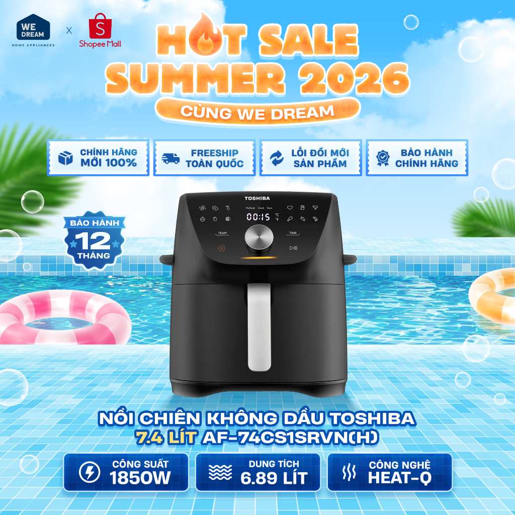 AF-74CS1SRVN(H) - Nồi Chiên Không Dầu Toshiba 7.4 Lít AF-74CS1SRVN(H) - Hàng Chính Hãng, Mới 100%