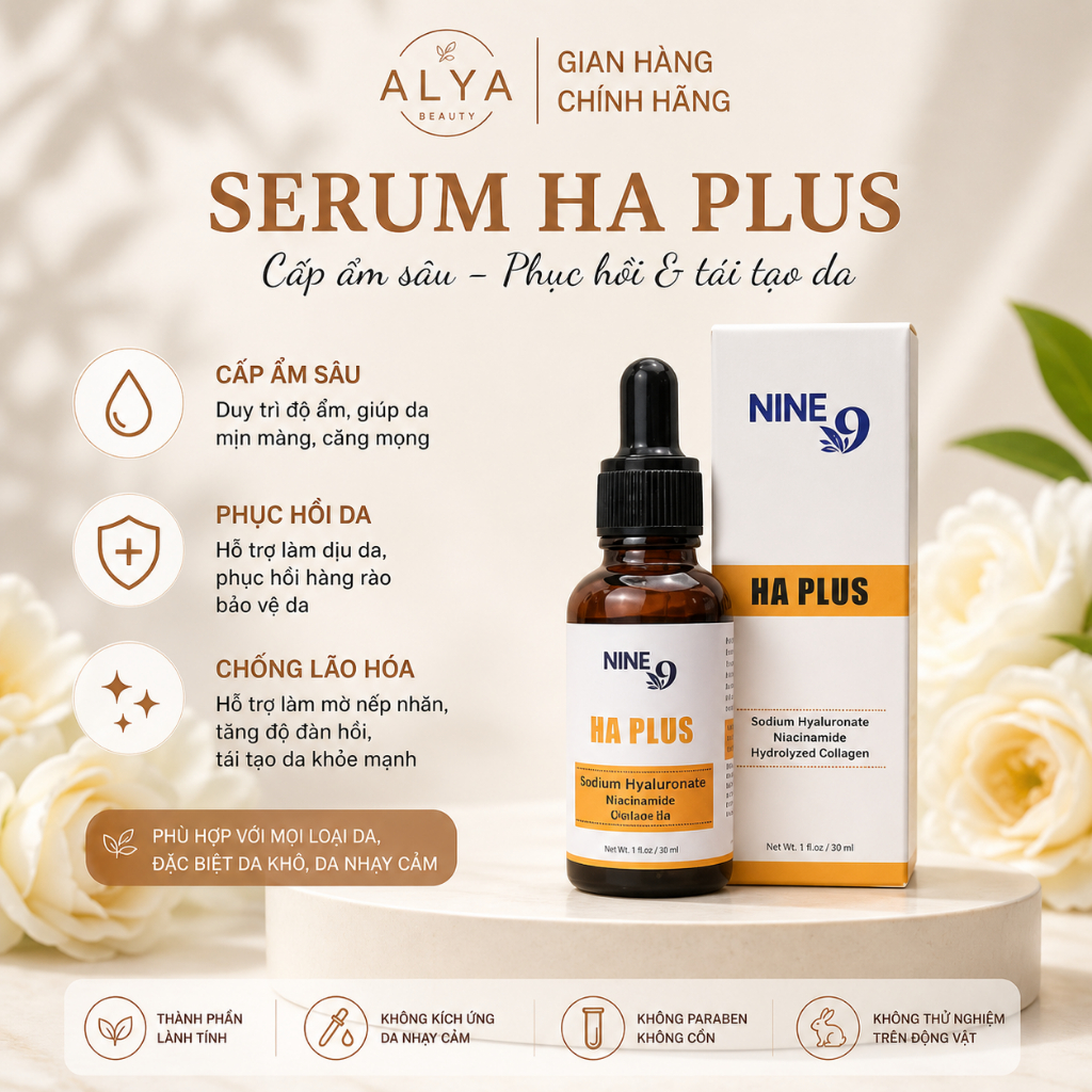 Serum HAPLUS Dày Da Nine 9 – Cấp Ẩm, Phục Hồi Da Khô & Nhạy Cảm