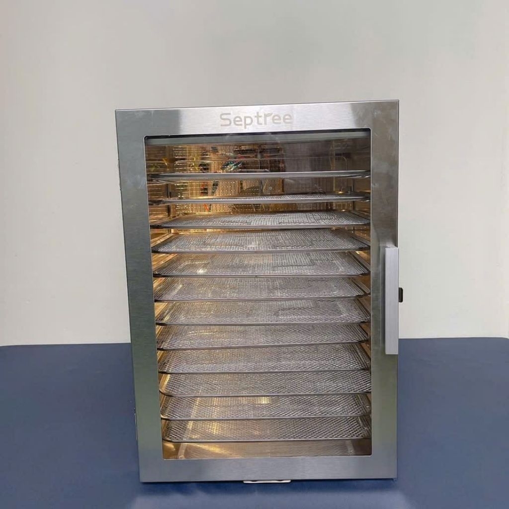 Máy sấy thực phẩm Septree ST-06 12 khay, dung tích 45 lít, chất liệu inox 304 và kính cường lực chịu nhiệt