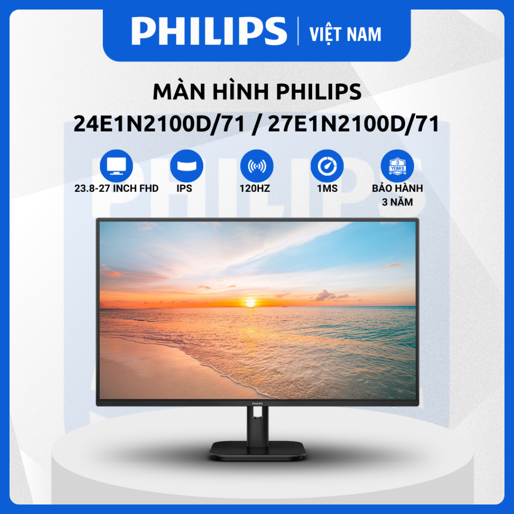 [Full VAT] Màn hình Philips 24E1N2100D/71 / 27E1N2100D/71 - IPS 120Hz - CHÍNH HÃNG