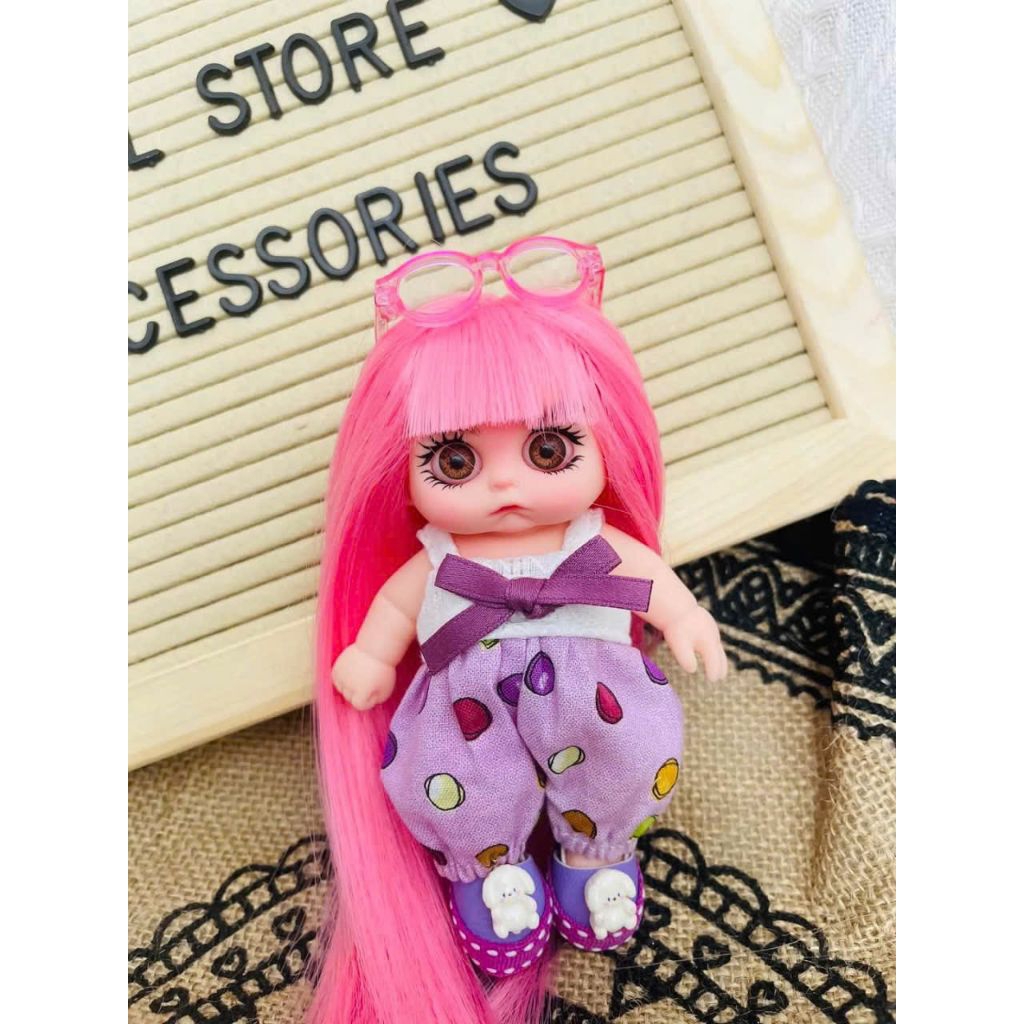 Búp bê 5inch thân nhựa tái sinh gái ( tặng kèm kẹp tóc vòng tay )