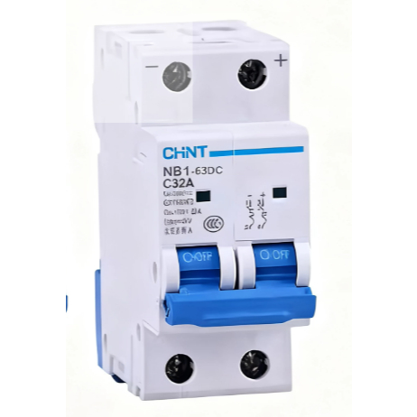 MCB DC Chint NB1-63DC 32A 2P - Cầu Dao Tự Động DC dùng trong Hệ Thống Điện Mặt Trời Solar PV