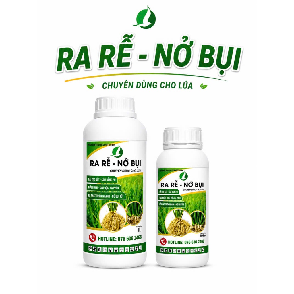 RA RỄ NỞ BỤI CHUYÊN LÚA, NỞ BỤI NHANH, CẢI TẠO ĐẤT, TIẾT KIỆM PHÂN BÓN GỐC - CHAI 1 LÍT