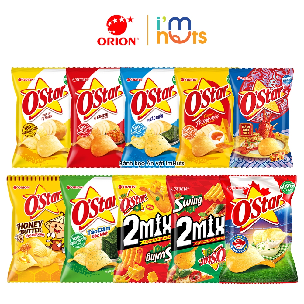 Combo 5 Gói Bánh Snack Khoai Tây Ostar Orion Đủ Vị Gói Nhỏ Và Gói Lớn