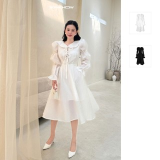 Đầm Nữ Dài Gentle Pump Long Sleeves , Chất Vải Gấm Đá Thoải Mái , WDD052  SOME HOW STORE