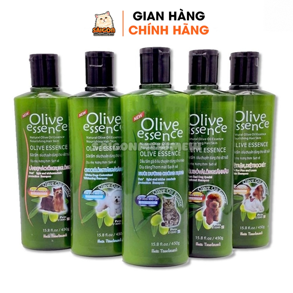 Sữa Tắm Chó Mèo Olive Essence 450ml – Chiết Xuất Olive Tự Nhiên, Dưỡng Lông Mượt