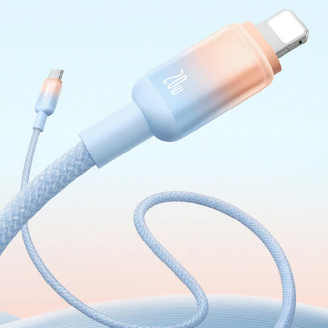 Cáp sạc nhanh Type C to L 20W Baseus Discolor Series Fast Charging Data Cable