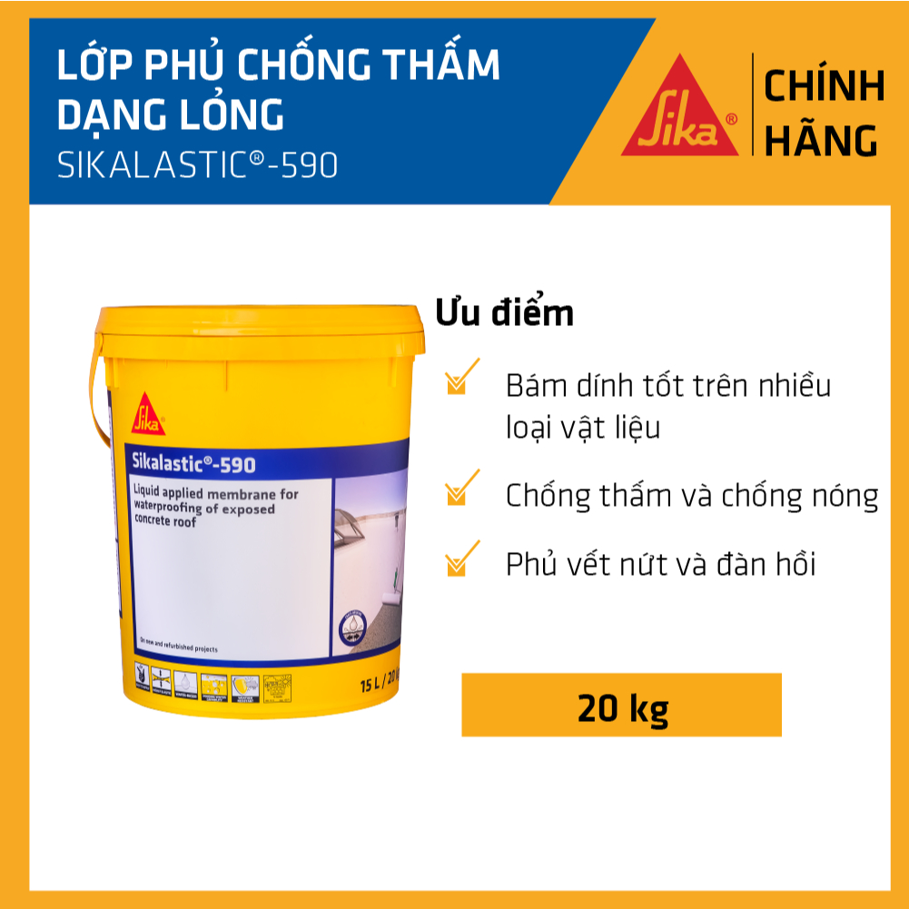Sika - Lớp chống thấm sân thượng Sikalastic ® - 590 (20KG hoặc DECK SEAL 4KG)