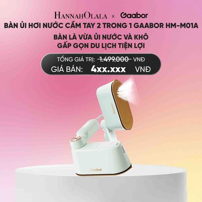 Hannah Olala x Gaabor Bàn ủi hơi nước cầm tay HM-M01A 2in1 thích hợp cho mọi loại vải bàn là cầm tay dung tích lớn