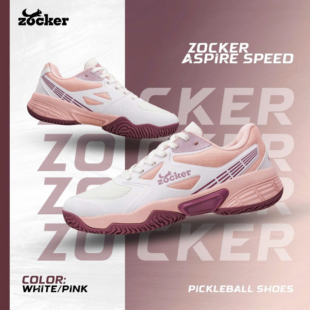 [TĂNG SIZE] Giày Pickleball Zocker Aspire Speed – Hot 2026, Nhẹ Êm, Bám Sân, Chính Hãng Zocker