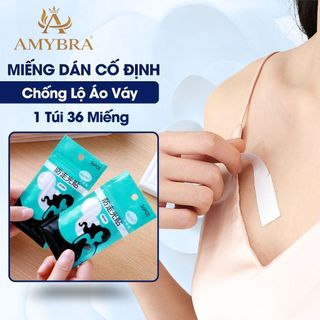 Miếng Dán Cố Định Quần Áo AMYBRA D3001 Băng Dính Chống Lộ 2 Mặt Trong Suốt, Chống Hở (1Túi 36 Miếng)