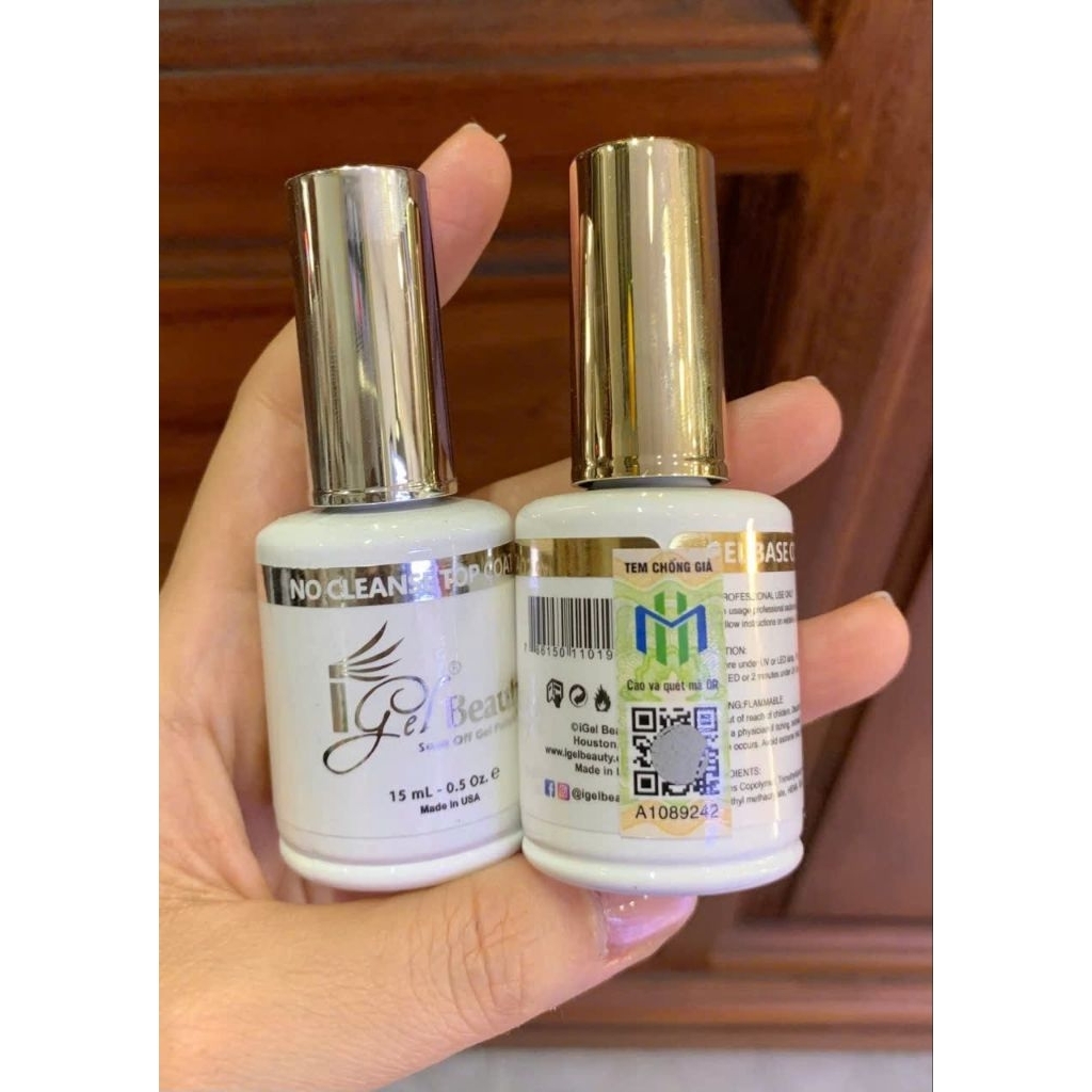 Base top Igel nhập khẩu Mỹ chính hãng  Sơn gel liên kết và top phủ bóng igel 15ml chính hãng