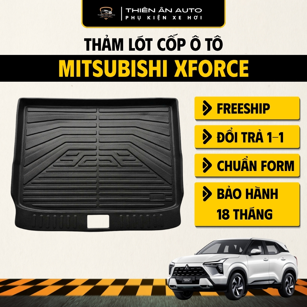 Lót Cốp Xe Mitsubishi Xforce, Thảm Lót Cốp Nhựa TPE Không Mùi, Chống Thấm Nước Bảo Vệ Cốp Khỏi Trầy 