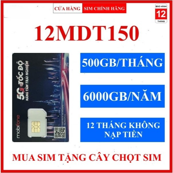 SIM 5G MOBIFONE TRỌN GÓI KHÔNG NẠP TIỀN MDT255 MDT350 12MDT150 12MDT50