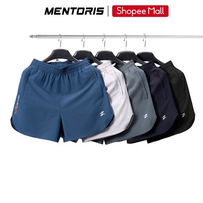 Quần Đùi Thể Thao Nam MENTORIS Vải Gió Nhanh Khô, Form Regular Fit,Thoáng Khí Dễ Vận Động MASA26S015