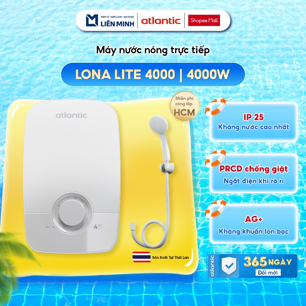 [ATLANTIC - Miễn Phí Công Lắp HCM] LONA PLUS 5000 | LONA LITE 5000 | LONA LITE 4000 Máy Nước Nóng Tr