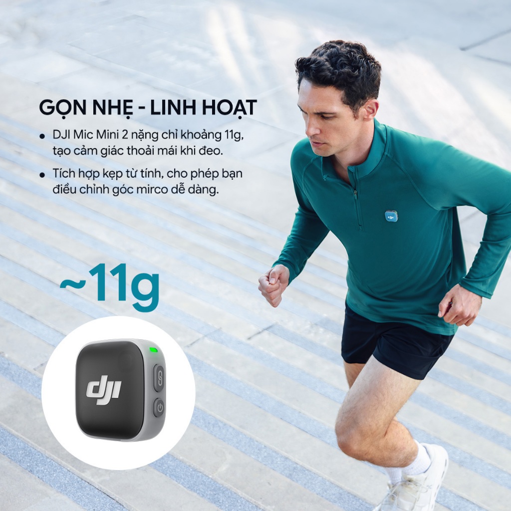 DJI Mic Mini 2 Chính hãng | Thu Âm Không Dây | Nhỏ Gọn | Khử Ồn 2 Cấp Độ | Màu Sắc Trẻ Trung | BigBuy360 - bigbuy360.vn
