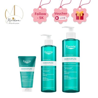 Gel rửa mặt Eucerin DermoPure Clinical Purifying Cleanser giúp sạch sâu, giảm dầu nhờn.