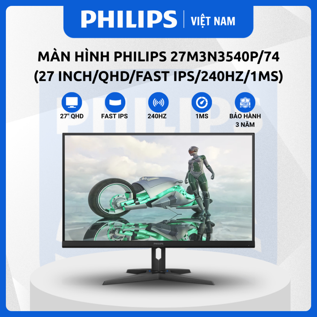 Màn hình gaming Philips 27M3N3540P/74 (27 inch/QHD/Fast IPS/240Hz/1ms) - CHÍNH HÃNG