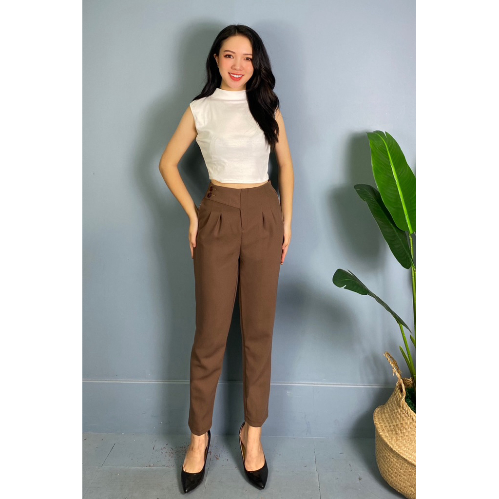 Quần Tây Baggy Nâu Linn Clothing Size M newtag