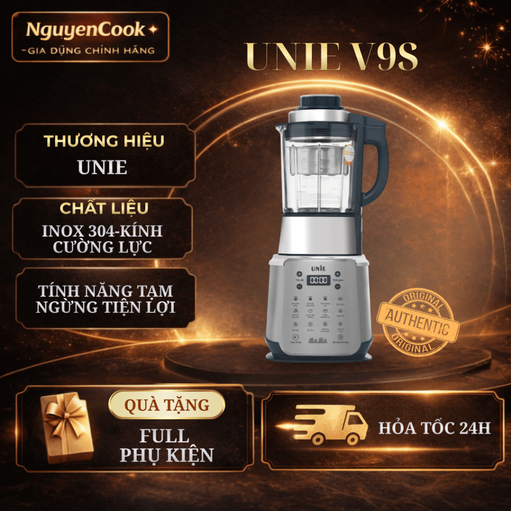 [CHÍNH HÃNG] MÁY LÀM SỮA HẠT CAO CẤP UNIE V9S PRO – DUNG TÍCH 1.75L – BẢO HÀNH 5 NĂM