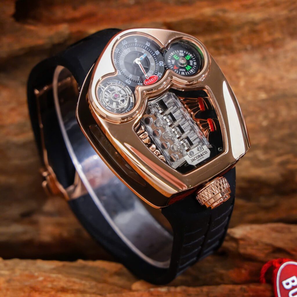 Đồng Hồ Nam JACOB & CO Bugati màu Vàng Hồng cao cấp 44mm