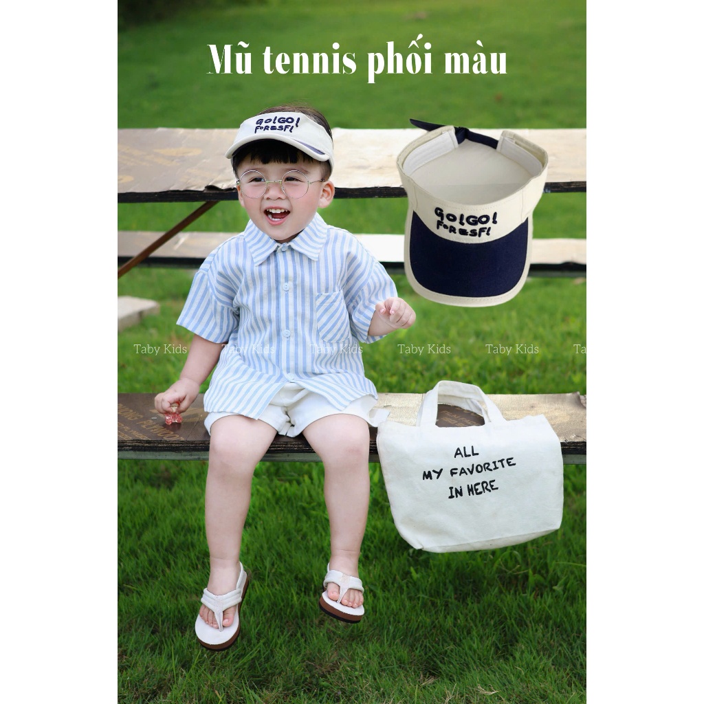 M37 Mũ tennis cho bé 2-6 tuổi size 48-52 phong cách hàn Taby Kids, chất liệu kaki mềm mại cho bé